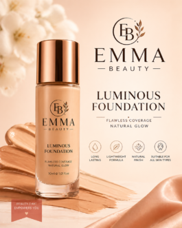 Emma Glow Foundation – Full Coverage & Natural Radiant Finish